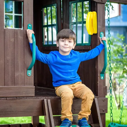 Miniatura 6 de 3 piezas de accesorios para patio de recreo para niños, accesorios para columpios al aire libre, equipo de parque infantil, rueda de barco