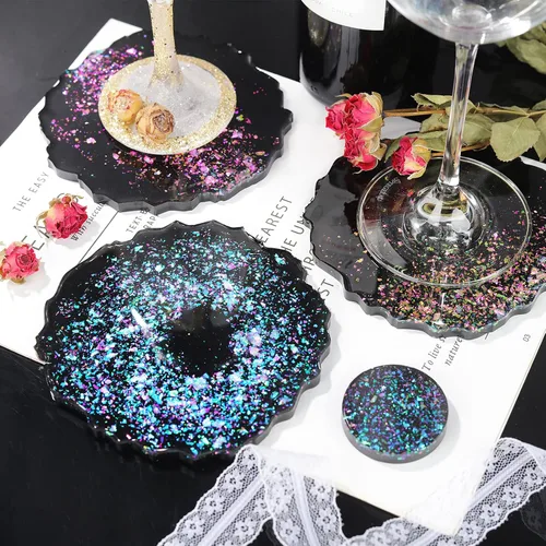 Miniatura 7 de LET'S RESIN Chameleon Chunky Flakes, suministros de resina, 8 colores intensos pigmentos en polvo para moldes de silicona, manualidades de resina