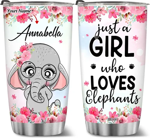 Miniatura 19 de BECHUSKY Vaso de acero inoxidable personalizado con aislamiento al vacío de flores de jirafa con tapa Just A Girl Who Loves Giraffes, taza de café