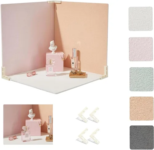 Miniatura 8 de 5 tableros de fondo de fotos de doble cara para colocación plana en estudio fotográfico, fondo de mesa impermeable de 16x16 pulgadas, accesorios