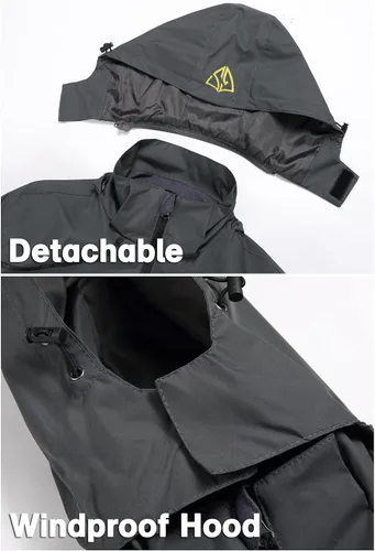 Miniatura 4 de GIISAM Chaqueta impermeable y a prueba de viento para hombre, ligera, con capucha, chaqueta deportiva de montaña para hombre, cortavientos