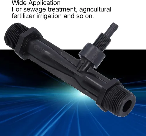 Miniatura 4 de Inyector de la irrigación, instalación fácil durable del tubo PVDF del mezclador de Venturi de la profundidad de trabajo de G3/4 0.0-8.2 ft