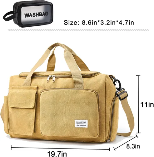 Miniatura 224 de Pequeña bolsa de gimnasio para mujer, bolsa de viaje con compartimento para zapatos