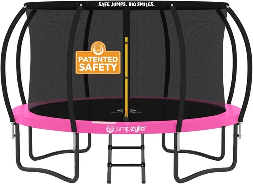 Miniatura 36 de Jumpzylla - Cama elástica recreativa para niños, con red de seguridad, escalera y revestimiento antioxidante, de 8, 10, 12, 14, 15 y 16 pies