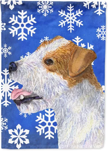 Miniatura 178 de Caroline's Treasures SC9374GF Bulldog English Snow flakes Holiday Garden Flag Buzón Bandera decorativa para patio exterior, patio, obras de arte