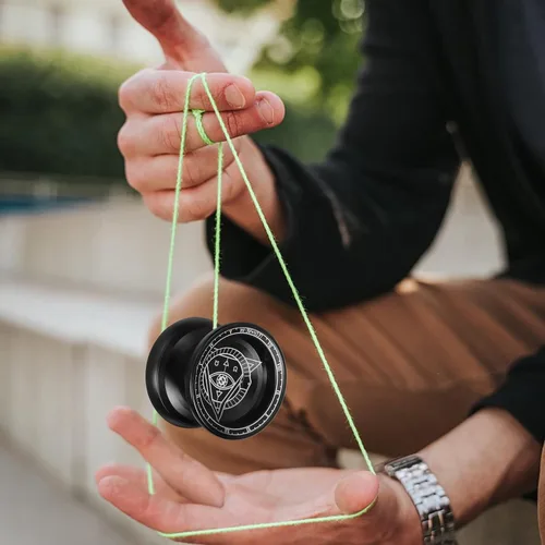 Miniatura 8 de Lixada Yoyo profesional de aluminio competitivo Yoyo Ball Yo Yo regalo con 5 cuerdas de repuesto y guante, ideal para principiantes y para trucos