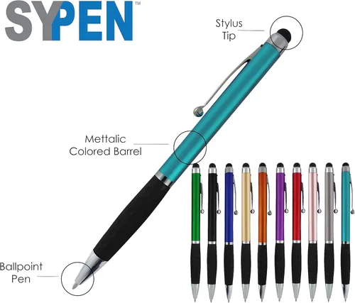 Miniatura 2 de SyPen Bolígrafos personalizados con nombre o logotipo, paquete de 300 bolígrafos personalizados para negocios, combo de bolígrafo y lápiz óptico