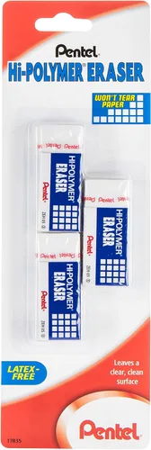Miniatura 8 de Pentel Arts - Borradores de tapa blanca de alto polímero, paquete de 10 (ZEH02PABP10)