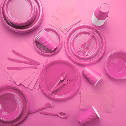 Miniatura 7 de Amcrate Paquete grande de 100 servilletas rosadas para bebidas, ideal para bodas, fiestas, cumpleaños, cenas, almuerzos y cócteles (5 x 5 pulgadas)