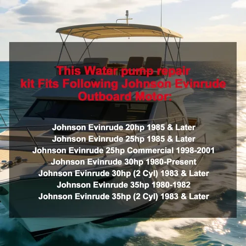 Miniatura 3 de Kit de reparación de bomba de agua 393630 con carcasa de repuesto para Johnson Evinrude OMC (1980-UP) 20 25 30 35HP Piezas de motor fueraborda