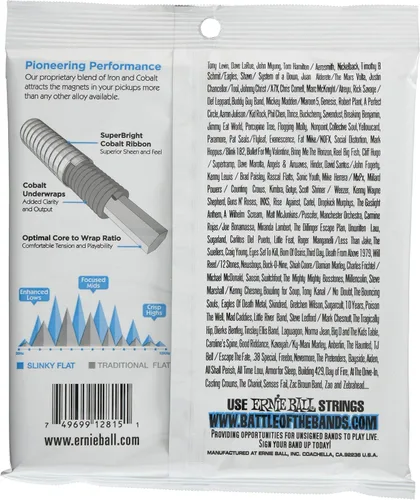 Miniatura 3 de Ernie Ball Extra Slinky Flatwound - Cuerdas de guitarra bajo, calibre 40-95 (P02815)