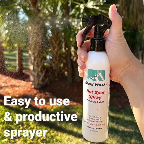 Miniatura 3 de Forticept Maxi-Wash - Spray para tratamiento de puntos calientes, cuidado de heridas y alivio de picazón para perros y gatos. Alivia arañazos