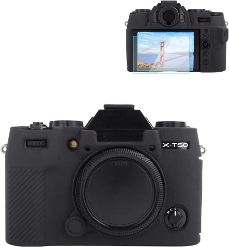 Rieibi X-T50 / XT50 - Funda protectora de silicona esmerilada para cámara Fujifilm X-T50/XT50, accesorios X-T50 con 2 protectores de pantalla, funda
