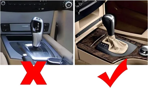 Miniatura 3 de YIWANG Cubierta de cabeza de cambio de marcha central de automóvil estilo fibra de carbono para BMW E39 E60 E61 E83 E53 E46 Accesorios de coche