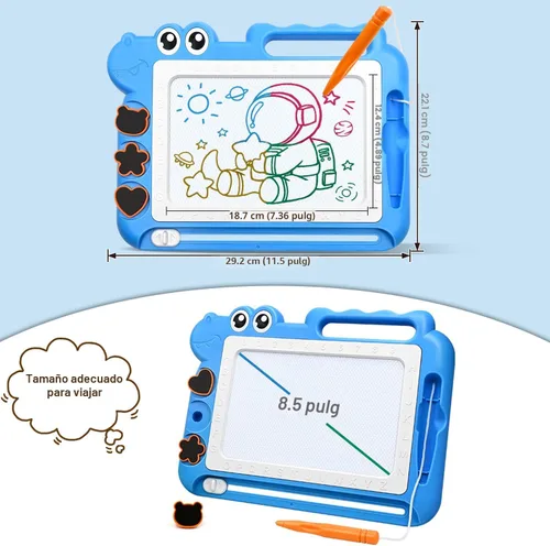Miniatura 2 de AiTuiTui Tablero magnético de dibujo para niños pequeños, regalo para niñas y niños, escritura de bocetos a color, garabatos, bloc de viaje