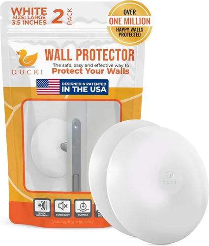 Miniatura 11 de Ducki Topes de puerta para pared de 2 pulgadas (paquete de 6 transparentes), autoadhesivos y discretos, protector de pared para pomo de puerta