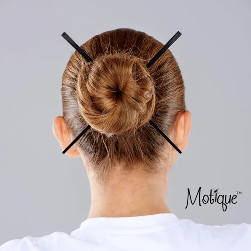 Miniatura 2 de 2 palillos rectos sólidos palillos para el cabello para las mujeres - Negro