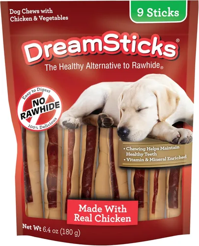 Miniatura 11 de DreamBone DreamSticks - Palitos masticables para perros sin cuero crudo hechos con carne de res y verduras reales, 15 palitos