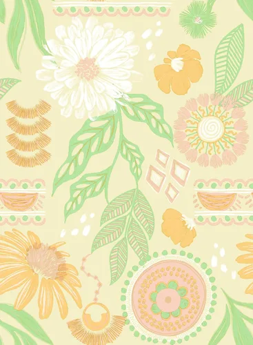 Miniatura 9 de Simon&Siff Papel tapiz bohemio para despegar y pegar, 17.3 x 1200 pulgadas, papel de contacto retro floral solar, papel de pared autoadhesivo Bronce