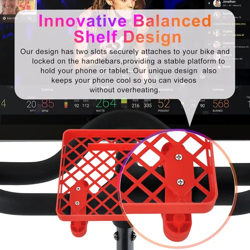 Miniatura 3 de Soporte de teléfono deportivo mejorado para bicicleta Pelotón/Peloton Bike+, soporte de teléfono de plástico seguro y duradero para bicicletas