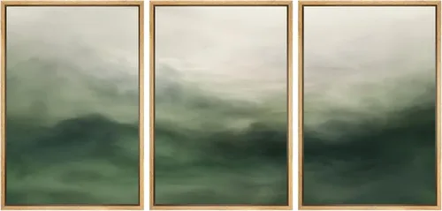 Miniatura 8 de SIGNWIN Lienzo enmarcado para pared, arte con pinceladas de flujo neutro en tonos beige abstractos, ilustraciones, arte moderno, decorativo
