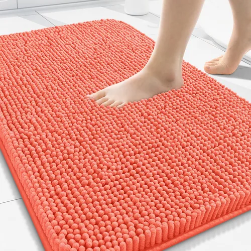 Miniatura 84 de Arotive Alfombras de baño de felpilla extrasuaves y absorbentes, de 24 x 16 pulgadas, lavables a máquina, parte trasera de goma antideslizante