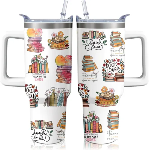 Miniatura 19 de Vaso térmico de alienígena de 40 onzas con asa y pajita abatible, taza aislante de acero inoxidable para amantes de ovnis, taza de café de viaje