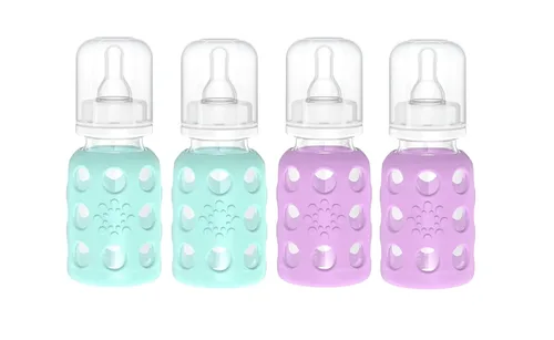 Miniatura 28 de Lifefactory Biberón de vidrio sin BPA Funda protectora de silicona Paquete de 3 de 9 onzas Papaya, col rizada y arándanos Papaya/Kale/Arándano