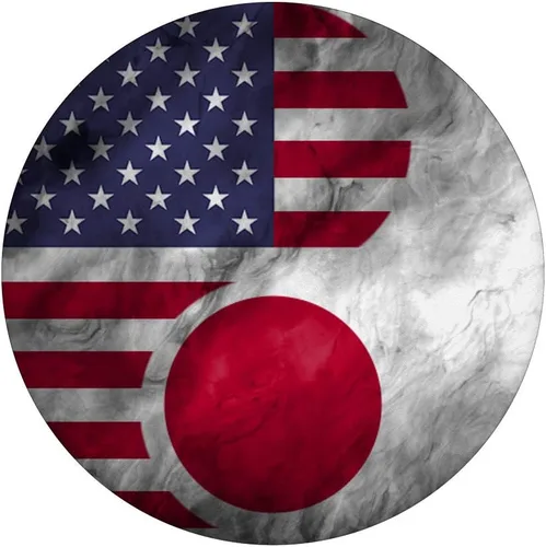 Miniatura 3 de USA and Japan Yin Yang - PopSockets bandera japonesa americana agarre y soporte para teléfonos y tabletas, Negro