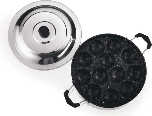 Miniatura 3 de Vinod Paniyarakkal para cocinar Paniyaram 9.1 in con tapa SS