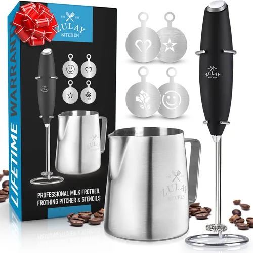 Miniatura 9 de Zulay Kitchen Batidora Espumadora de Leche con Varilla Alimentada por Duracell Mezclador de Bebidas - Duradero, Motor Z Max Patentado - Batidor