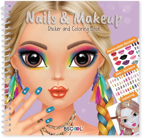 Miniatura 7 de BSCOOL Nails Studio Learn to Design Nails Activity Book for Girls Ages 5+ – 2 Pack – Nail Art Sticker Design Book with Guides – Creative Birthday