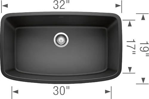 Miniatura 2 de BLANCO 441610 Valea Fregadero Super Single Bowl-Antracita, 32" L x 19" W