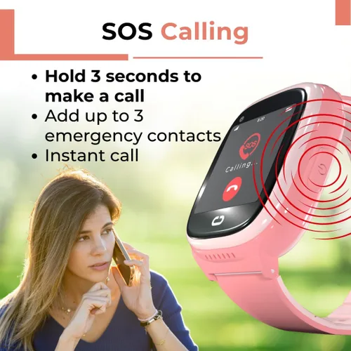 Miniatura 6 de Reloj inteligente para niños con rastreador GPS, llamadas de audio y video, alertas SOS, cámara HD, rastreador de fitness, controles parentales