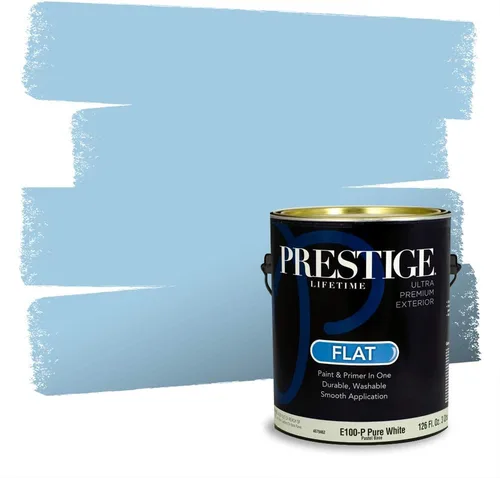Miniatura 1541 de Pintura Exterior + imprimación PRESTIGE, todo-en-uno, 1 galón, acabado mate, color comparable al Valspar* Royal Gray* VS151-Gris real