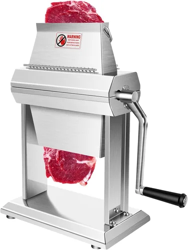 YBSVO Máquina ablandadora de carne comercial, cubeta manual de acero inoxidable resistente con 40 cuchillas afiladas, herramienta de ablandamiento