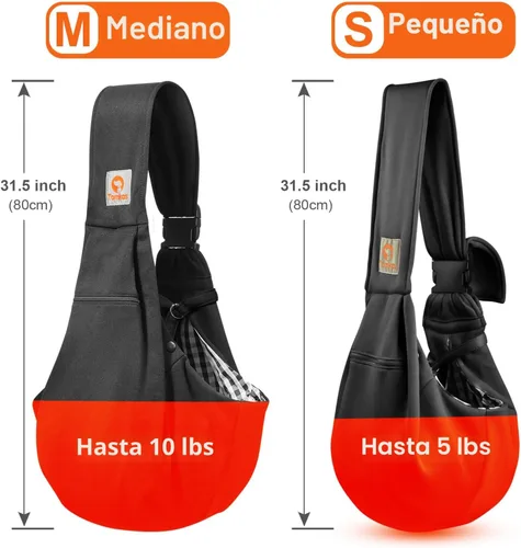 Miniatura 7 de TOMKAS - Transportador de perros estilo canguro para perros pequeños (negro, para mascotas de 2 a 7 libras)