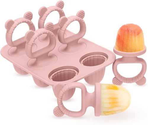 Miniatura 9 de Moldes de silicona para paletas – Máquina de paletas sin BPA con palitos, moldes reutilizables para congelador para helados caseros y golosinas