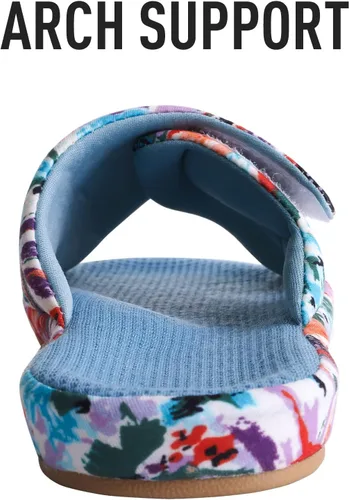 Miniatura 2 de shevalues Pantuflas de verano para mujer, con soporte de arco, transpirables, de algodón gofre, para interiores, con puntera abierta, zapatos