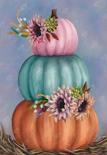 Miniatura 9 de DIAMOND ART CLUB - Juego de pintura con diamantes, lienzo de “Otoño en Leavenworth”, lienzo redondo 5D para principiantes, divertidas manualidades