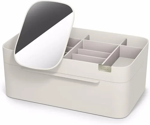 Joseph Joseph 75005 Viva Organizador de Almacenamiento de Maquillaje y Cosméticos con Cajón, Grande con Espejo, Concha, Crema