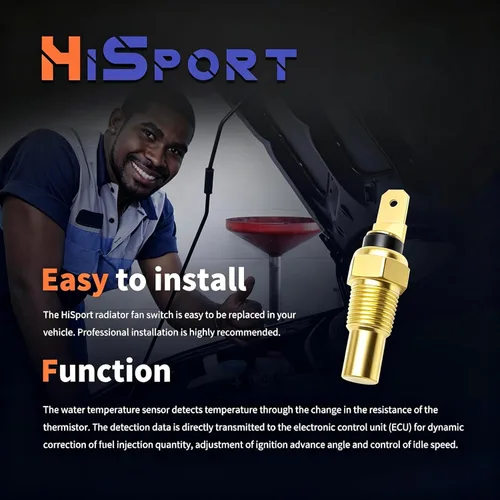 Miniatura 5 de HiSport Sensor de temperatura del refrigerante 1G498-83040 compatible con motor Kubota D1005 D1305 D1703 D850 D905 F2302 V1505 V2203 Motor RTV-X900