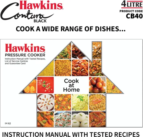 Miniatura 11 de Hawkins Olla de presión Contura de 4 litros, color negro, con tapa interior anodizada dura, Olla Handi, color negro (Cb40), 4 litros