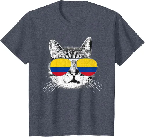 Miniatura 65 de Camisa de bandera de Colombia, orgullo colombiano, gato, hombres, mujeres, niños, camiseta de regalo