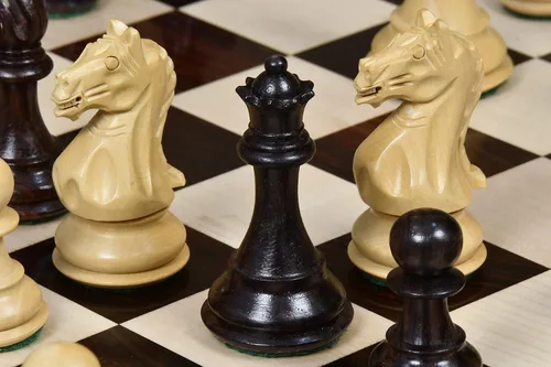 Miniatura 8 de Fierce Knight Staunton Wooden Chess Pieces – 3.5" King in Indian Rosewood & Boxwood for Tournament and Collector Use