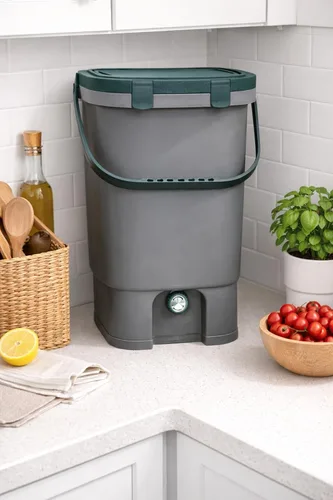 Miniatura 3 de Kit de compost Bokashi de tapa fácil a presión, 2.2 libras de salvado Bokashi premium incluido, comienza a convertir tus residuos de cocina