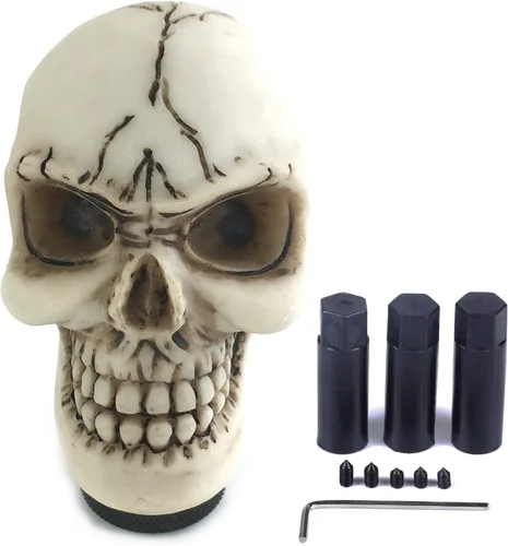 Miniatura 10 de Pomo de palanca de cambios de carreras de esqueleto para coche, palanca de cambios de calavera, se adapta a la mayoría de transmisiones automáticas