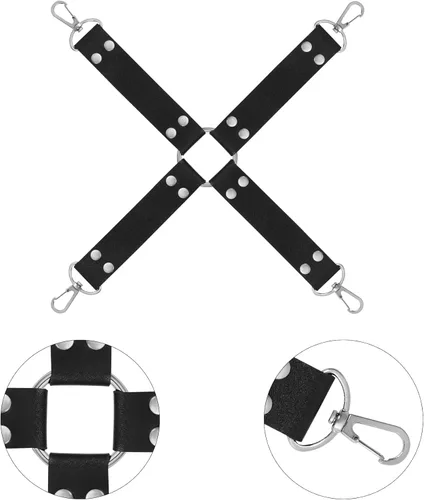 Miniatura 6 de Rbenxia 12 piezas de kits de restricciones BDSM Bondage para el sexo, esposas de fetiche, esposas de tobillo, collar, venda para los ojos, látigo