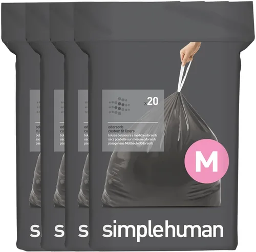 Miniatura 44 de simplehuman Forro para bote de basura de ajuste personalizado, 45 litros/12 galones, 20 unidades (paquete de 2)