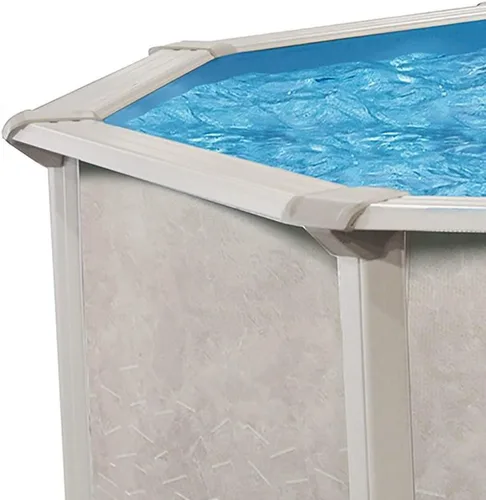 Miniatura 35 de Aquarian - Piscina para exteriores con marco de acero por encima del nivel del suelo, redonda, 24 x 52 pulgadas, veneciana Veneciano